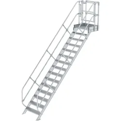 MUNK Treppen-Modul 3120mm Plattformoberkante Aluminium geriffelt 15 Stufen