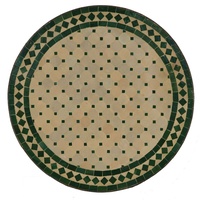 Casa Moro Mediterraner Mosaiktisch grün terrakotta Ø 100cm groß rund H 73cm Marokko Gartentisch Esstisch Balkontisch Bistrotisch MT2199