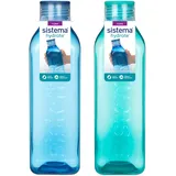 Sistema Square Water Bottle Ocean Blue/Minty Teal 1 l