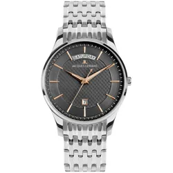 Jacques Lemans 1-2193I Quarzuhr für Herren London Stahl/Dunkelgrau