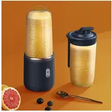 Powerwill Smoothie-Maker Mixer Smoothie Maker To Go, Mini Standmixer Tragbar, Portable Blender, Smoothie Maker für Smoothies und Shakes mit 6-Klingen,USB Portable blau