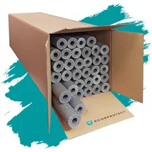 Scorprotect Scorprotect® voller Karton PE Rohrisolierung grau, angeschlitzt 16 Meter (Grau, 35 x 13 mm x 1 Meter)