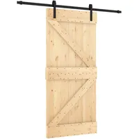 vidaXL Schiebetür mit Beschlag rechts 95 x 210 cm braun