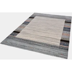 Wollteppich THEKO "Nebraska 2828", bunt, B:70cm H:10mm L:140cm, Wolle, Teppiche, Handweb-Teppich, reine Wolle, handgewebt, Gabbeh Design, mit Bordüre