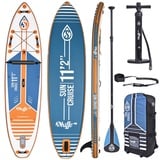 SKIFFO Sun Cruise 11'2 SUP Board Stand Up Paddle aufblasbar Surfboard Paddel 3,3 M