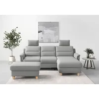 sit&more Ecksofa »Farö L-Form«, inklusive Federkern, wahlweise mit Bettfunktion und Bettkasten, grau