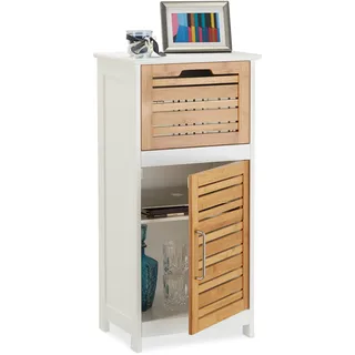 Relaxdays Beistellschrank 40 x 83 cm, Flur u. Wohnzimmer, weiß
