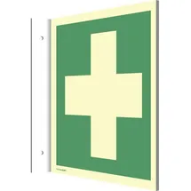 moedel - warnen-sichern-kennzeichnen Fahnenschild Erste Hilfe ISO 7010 14,8 m 148 x 148 mm Grün