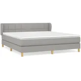 vidaXL Boxspringbett mit Matratze Hellgrau 180x200 cm Stoff