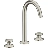Hansgrohe Axor One 3-Loch Waschtischarmatur Select 170 mit Push-Open Ablaufgarnitur - Edelstahl