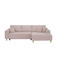 Sofa.de Ecksofa mit Schlaffunktion ¦ rosa/pink ¦ Maße (cm): B: 275 H: 91 T: 173