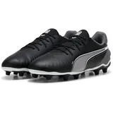 Puma King Match FG/AG Jr Soccer Shoe, Black White-Cool Dark Gray, 28 EU