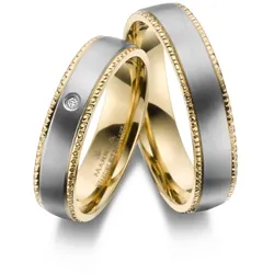 Partnerring MARRYA "Diamant Titan Ringe Trauringe Eheringe Partnerringe" Gr. 60, gold (damen ring, gold, silber), Fingerringe, Damen, 60, Titan
