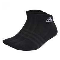 adidas Unisex Cushioned Sportswear Ankle Socken, 3 Pairs Knöchelsocken, Black/White