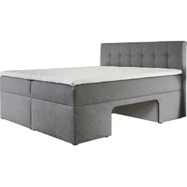PLACES OF STYLE Boxbett PLACES OF STYLE "Carolin", grau (hellgrau), B:142cm L:210cm, Komplettbetten, mit Nische inkl. gepolsterter Unterlage für Haustiere
