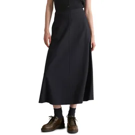 Marc O'Polo "aus weichem Flanell", Damen, Gr. 32, blau (deep night blau), Obermaterial: 63% Polyester, 34% Viskose, 3% Elasthan, unifarben, normal wadenlang, Röcke