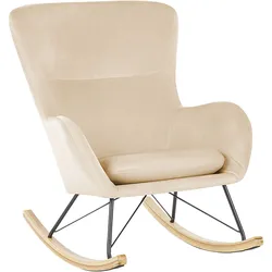 Schaukelsessel Samtstoff Beige ELLAN