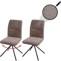 Mendler 2er-Set Esszimmerstuhl HWC-N99, Küchenstuhl, drehbar Auto-Return, Stoff/Textil Chenille
