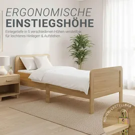 Homestyle4u Komfortbett 90 x 200 cm Braun