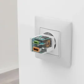 Hama Schnellladegerät 1x USB-C 1x USB-A Mini-Ladegerät PD 30 W Weiß
