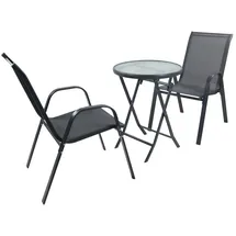 VCM Gartenmöbel Set 3-tlg. Grau