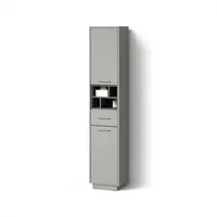 Livinity® Badschrank, Grau, Anthrazit, 9 Fächer, 1 Schubladen, Rechteckig,
