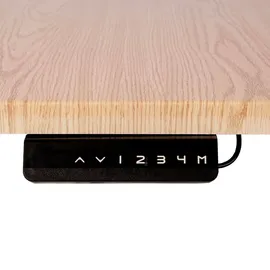 MCW Eck-Schreibtisch MCW-D40, Computertisch elektrisch höhenverstellbar 178x178cm 84kg MVG ~ hellbraun, grau