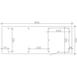 SKANHOLZ Carport Emsland 3,54 x 8,46 m unbehandelt mit Abstellraum