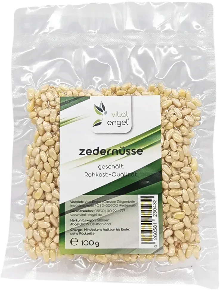 Zedernüsse geschält (100g) vakuumverpackt - VITAL ENGEL