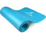 ProSource ProsourceFit Extra Thick Yoga and Pilates Mat 1/2" (13mm) 71-inch Long High Density Exercise Mat with Comfort Foam and Carrying Strap, Aqua