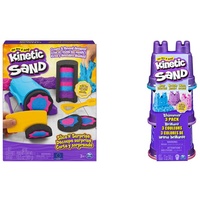 Kinetic Sand Slice n Surprise Set - mit original Schweden in 3 Farben und 7 Werkzeugen & Schimmer Sand 3er Pack 340 g - 3 Farben Glitzersand aus Schweden für Indoor Sandspiel