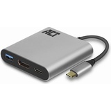 ACT USB-C to HDMI female adapter with PD Pass-Through 60W, 4K, USB-A