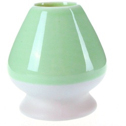 Goodwei Teeschale Chasentate – Halter für Matchabesen (Minto), Keramik, Handgefertigt grün