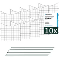 VERDOBA Teichzaun Gartenzaun Hundezaun - Metall Gitterzaun aus Zaunelementen - Grau