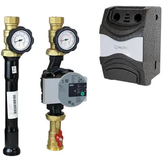 ENVIRON - DN25 Heizkreis Pumpengruppe direkt/ungemischt mit Wilo Para 25/6 Hocheffizienzpumpe ohne Mischer mit Kugelhahn Heizkreisset Pumpenbaugruppe Fußbodenheizung Fussbodenheizung Heizung