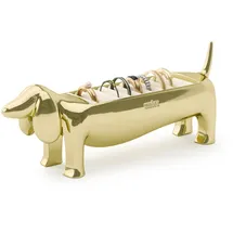 Umbra Dachsie Ringhalter, Moderner Ringhalter in Form eines Dackels für 9 Ringe, Messing