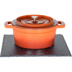 GSW Mini-Bräter Serviertopf GASTRO TRADITIONELL oval 12 x 9,5 cm orange
