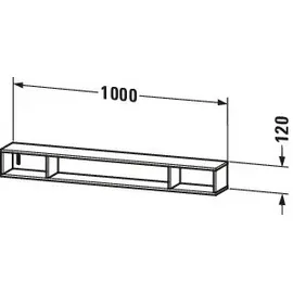 Duravit L-Cube 100x14cm, graph matt, 3 Fäch., hor