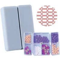 EACHPT Reise Pillenbox,Tablettenbox 7 Tage Kunststoff Pillendose,Tragbares Pillenetui mit 7 Fächern Magnetische Faltbare Pillendose für Tägliche und Reise Medikamentenbox Vitamine Fischöle