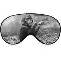 Entzückende kleine Schimpanse Wilder Affe Schlafmaske für Männer, Frauen, Teenager, Kinder, Nachtschlaf, Augenschattenabdeckung, Komfort für Reisen, Yoga, Nickerchen
