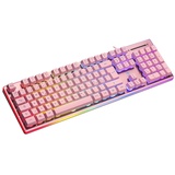 deltaco GAMING PF75 Membran Kabelgebunden Gaming-Tastatur Deutsch, QWERTZ Pink, Rosa Beleuchtet