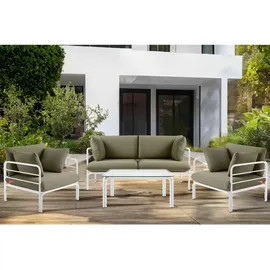 Konsimo RAMBE Gartentisch 95 x 65 x 41,5 cm Weiß