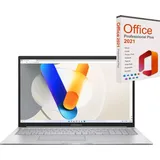 Asus VivoBook X170 - Intel Core i7 - 4000GB SSD - 8GB DDR4-RAM - Windows 11 Pro + MS Office 2021 Pro - 44cm (17.3") Display - Beleuchtete Tastatur - Silber