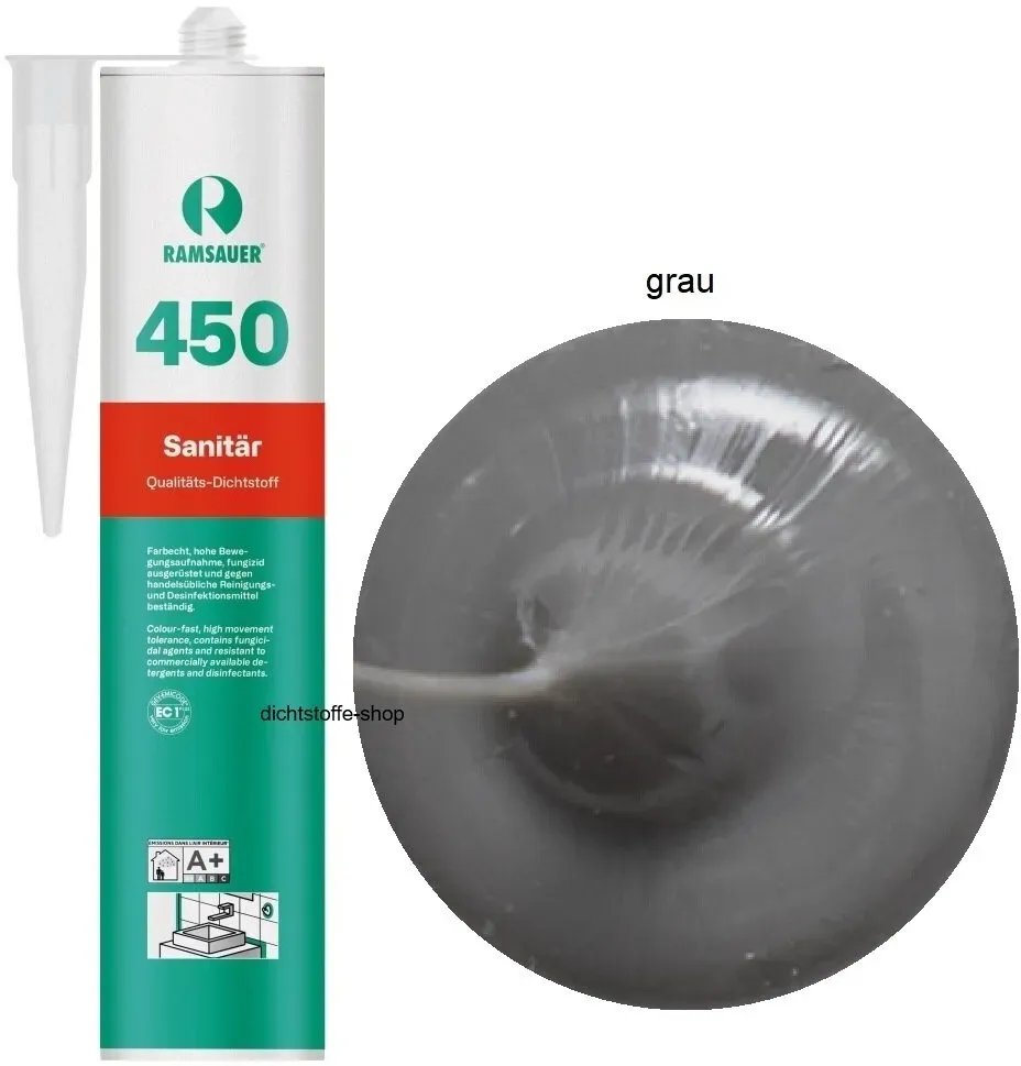 Ramsauer 450 Sanitär grau 1K Silikon Dichtstoff 310ml Kartusche