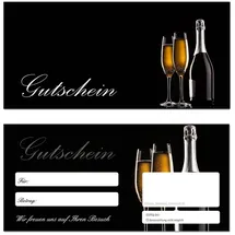 LYSCO 10 Stück Geschenkgutscheine (Sekt-650) - Gutscheinkarten Gutscheine für Bereiche Wellness, Erholung, Entspannung Kochen Essen Feier Wein Jubiläum Geburtstag Gastronomie