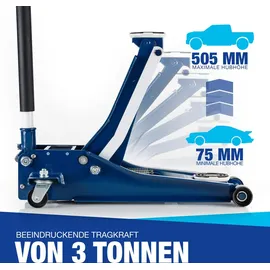 NTG Rangierwagenheber Stahl 75-505 mm blau