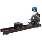 Skandika Wasserrudergerät Lykke | 90° Tank, Holz Rudergerät für Zuhause, Kinomap App kompatibel, massives Buchenholz, Wasser | Holzrudergerät mit Wasserwiderstand (Dunkles Holz)