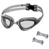 NILS AQUA Schwimmbrille Taucherbrille Schwimmsportbrille, (Spar-Set, 1-St), Anti-Beschlag, UV-Schutz, Silikondichtung grau NQG180AF Grau