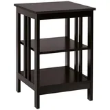 Costway Nachttisch 3 Ebenen Beistelltisch Nachtschrank Braun