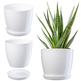 Kadax Blumentopf "Turi", Pflanzkübel mit Untersetzer, 16cm, Weiß
